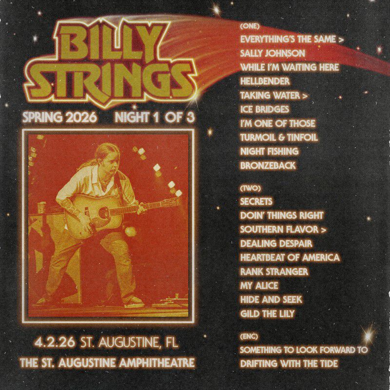 Billy Strings Live Concert Setlist at St. Augustine Amphitheatre