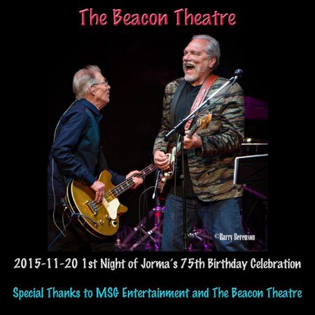 11/20/15 The Beacon Theatre, New York, NY 