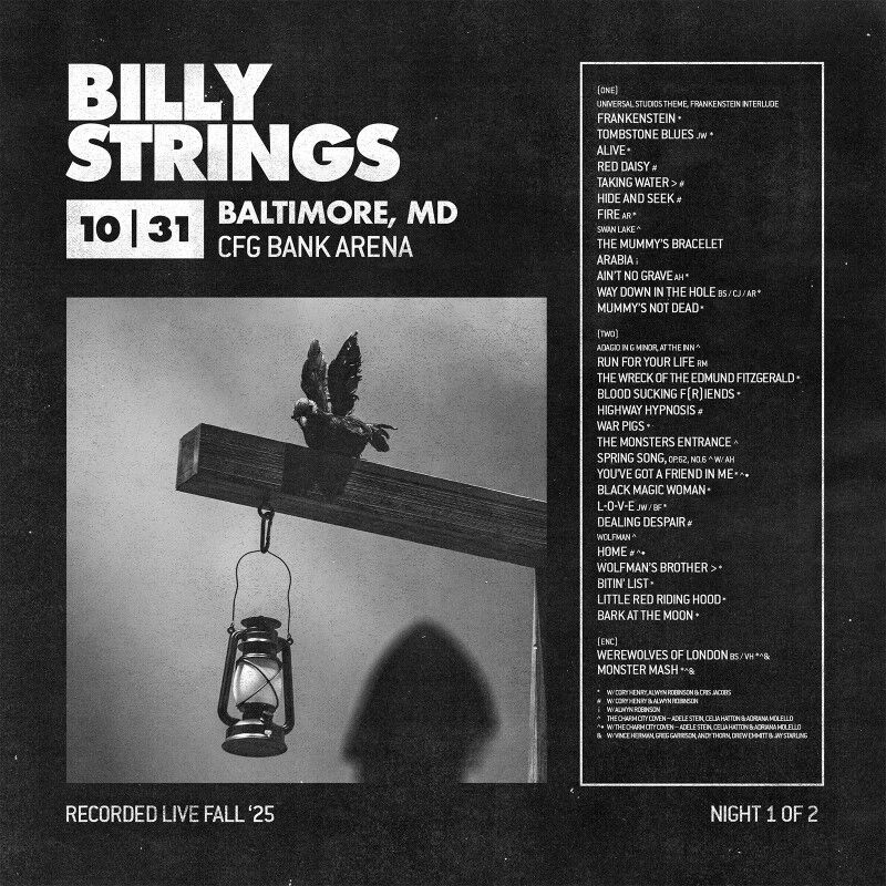 Billy Strings Live Concert Setlist at CFG Bank Arena, Baltimore