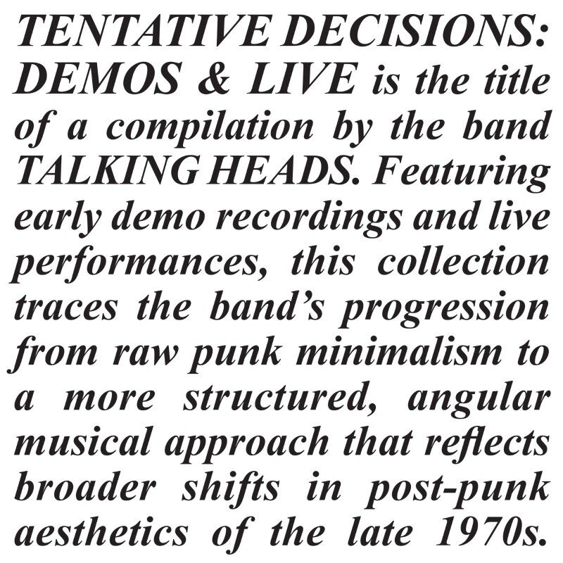 Tentative Decisions: Demos & Live